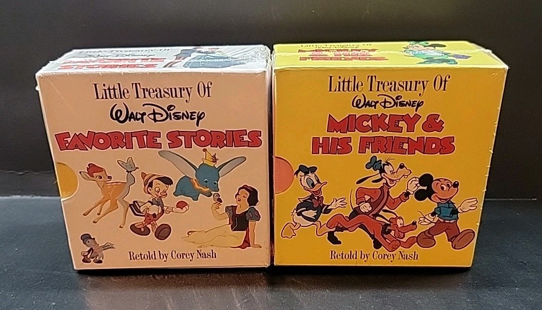 VTG Walt Disney Mickey Bambi Dumbo Little Treasury Children Books New Old Stock 