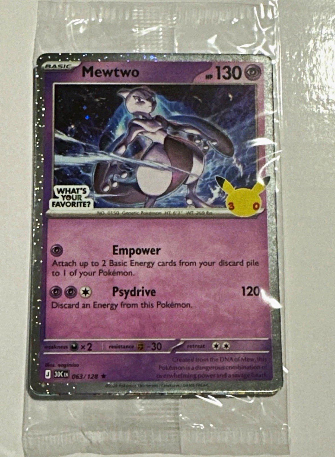 Target promo Mewtwo 063/128 Holo Rare Psychic 130 HP English Basic Target promo Mewtwo 063/128 Holo Rare Psychic 130 HP English Basic