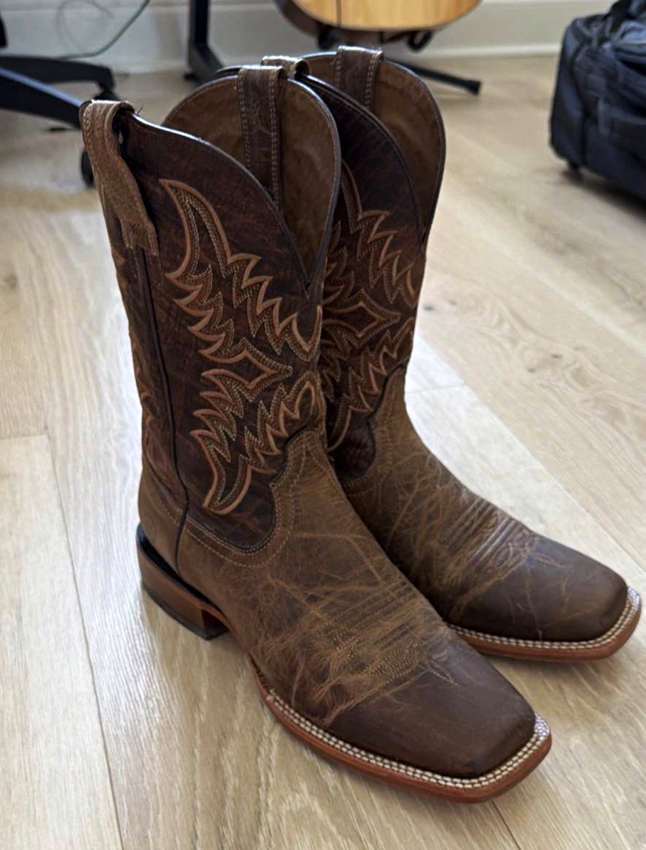 Ariat Men’s Brown Leather Western Cowboy Boots Square Toe US 10 MPN 10042471
