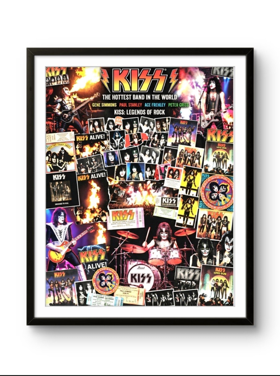 11x14 Framed Collage poster featuring the classic rock band KISS 11x14 Framed Collage poster featuring the classic rock band KISS