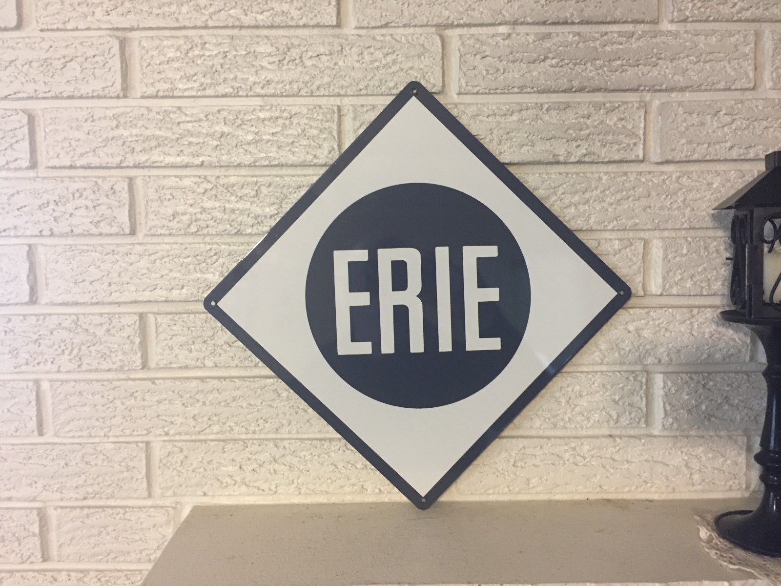 Erie RailRoad Aluminum Fallen Flag Train Sign New 12\