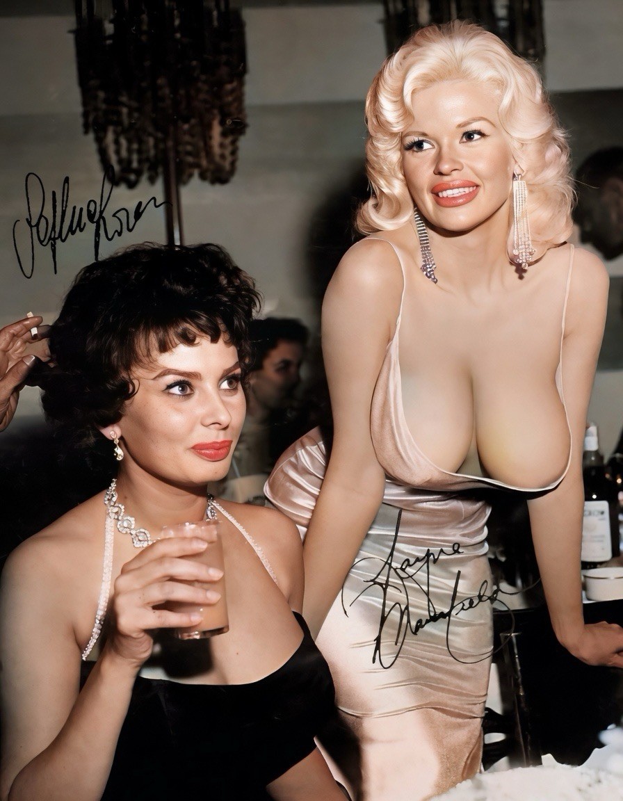 Jayne Mansfield & Sophia Loren HQ 8x10 PRINTED SIGNATURE / AUTOGRAPH REPRINT Jayne Mansfield & Sophia Loren HQ 8x10 PRINTED SIGNATURE / AUTOGRAPH REPRINT