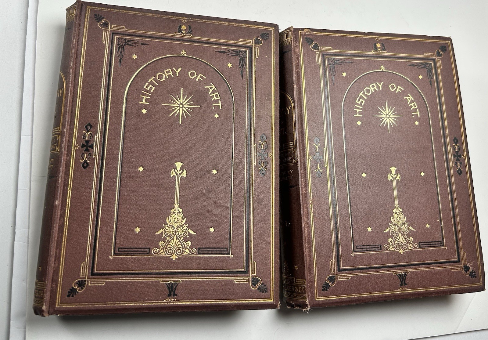 History of Art Wilhelm Lubke 1869 Antique Book 2 Vol Set Illustrated Gold Gilt History of Art Wilhelm Lubke 1869 Antique Book 2 Vol Set Illustrated Gold Gilt