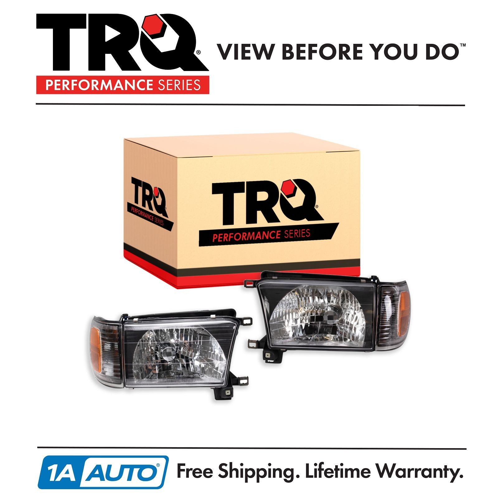 TRQ Performance Headlight Assembly Pair LH RH 2pc for 1999-2002 Toyota 4Runner