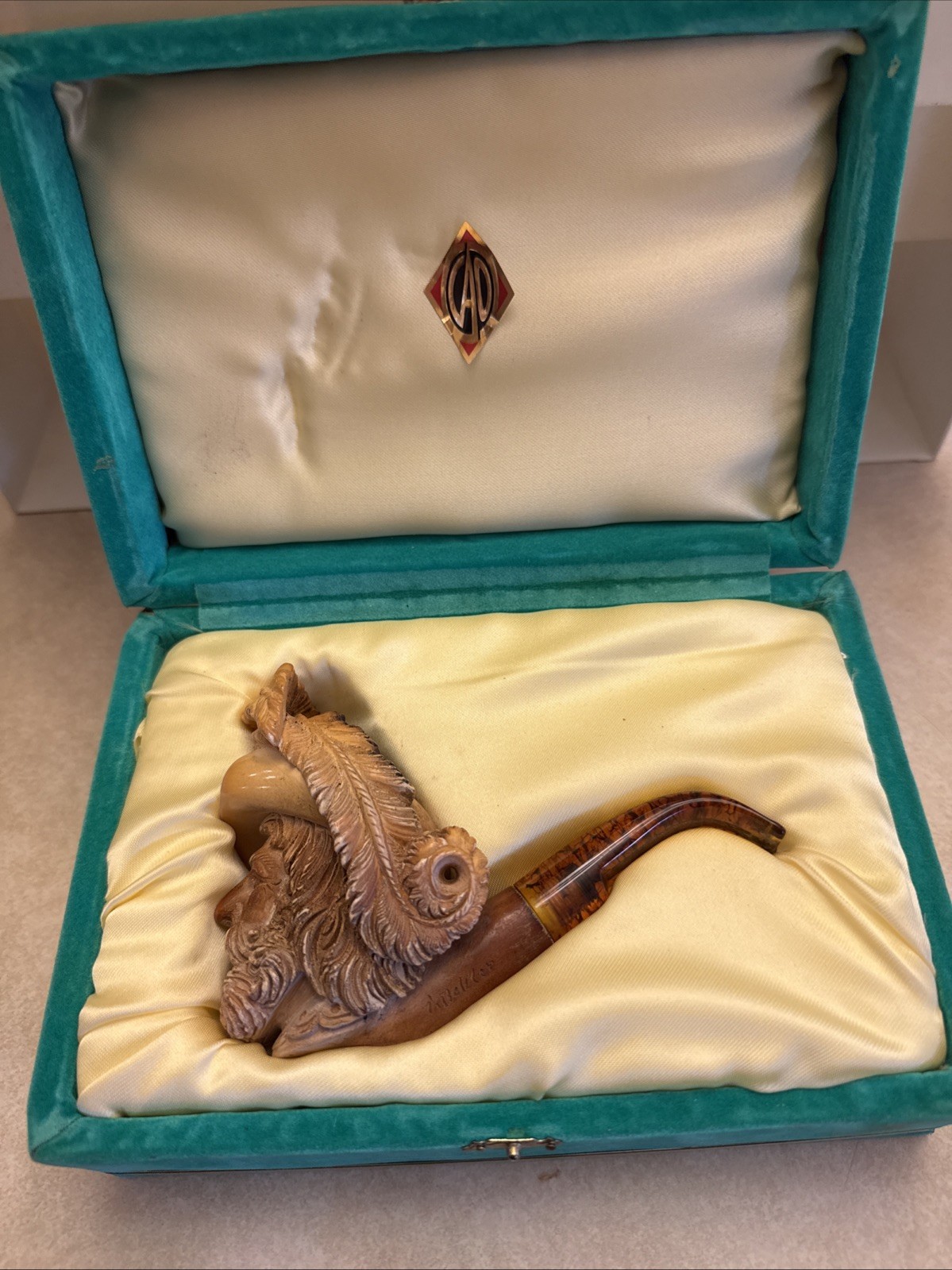 Antique Meerschaum Pipe Cavalier Muskateer in Case