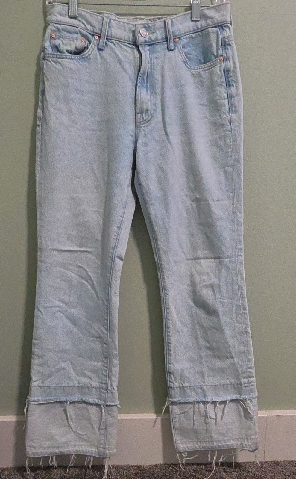 MOTHER The Insider Double Double Hover Jeans In Sideways light Wash – Size 28