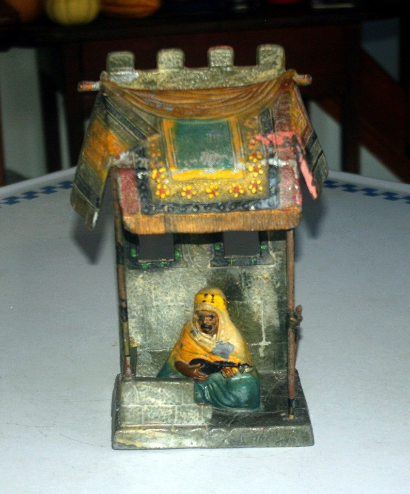 Antique Austrian Cold Painted Bronze Bedouin Figures Table Lamp Antique Austrian Cold Painted Bronze Bedouin Figures Table Lamp