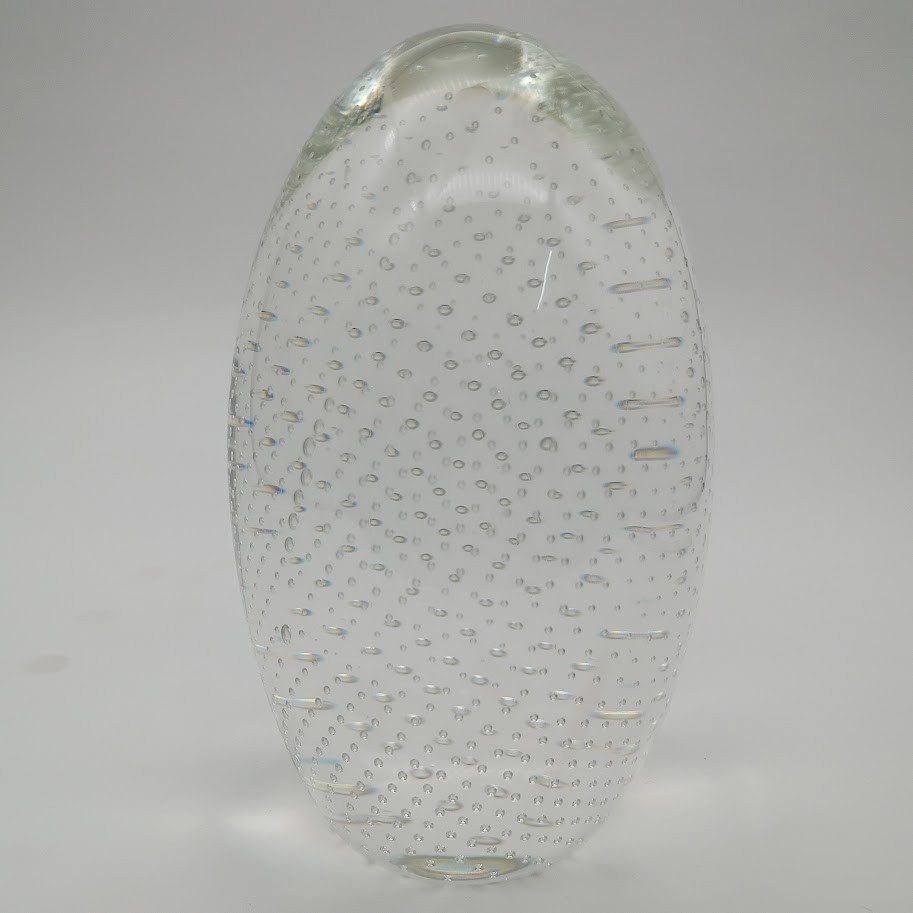 Vintage Cenedese Signed Murano Glass Paperweight Controlled Bubble Bullicante