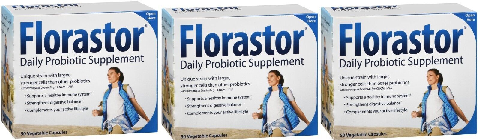 Florastor Daily Probiotic Supplement 250mg Capsules 50ct(3 Pack)