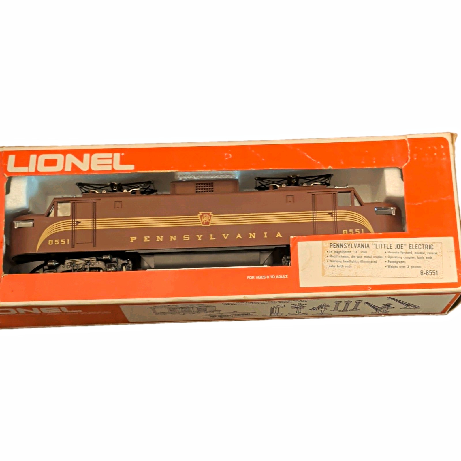 Lionel O Gauge Pennsylvania Little Joe Electric Loco Analog AC 3-Rail 6-8551 Lionel O Gauge Pennsylvania Little Joe Electric Loco Analog AC 3-Rail 6-8551