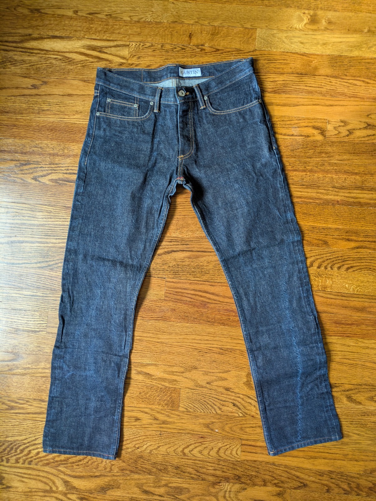 Gustin Raw Selvedge Denim Jeans - Slim - 34 / 30 - USA MADE Gustin Raw Selvedge Denim Jeans - Slim - 34 / 30 - USA MADE