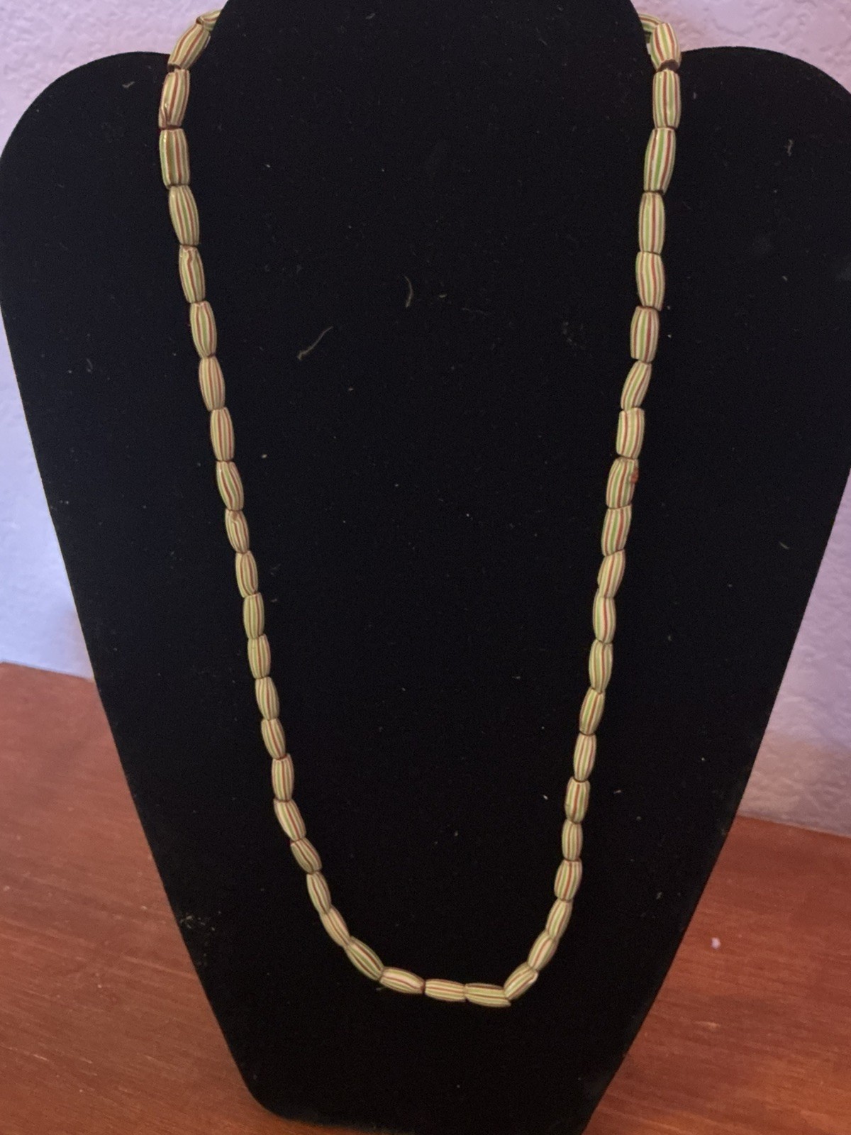 Antique 19th Century Venetian Glass Bead Strand- Onion skin Melon Pattern Antique 19th Century Venetian Glass Bead Strand- Onion skin Melon Pattern