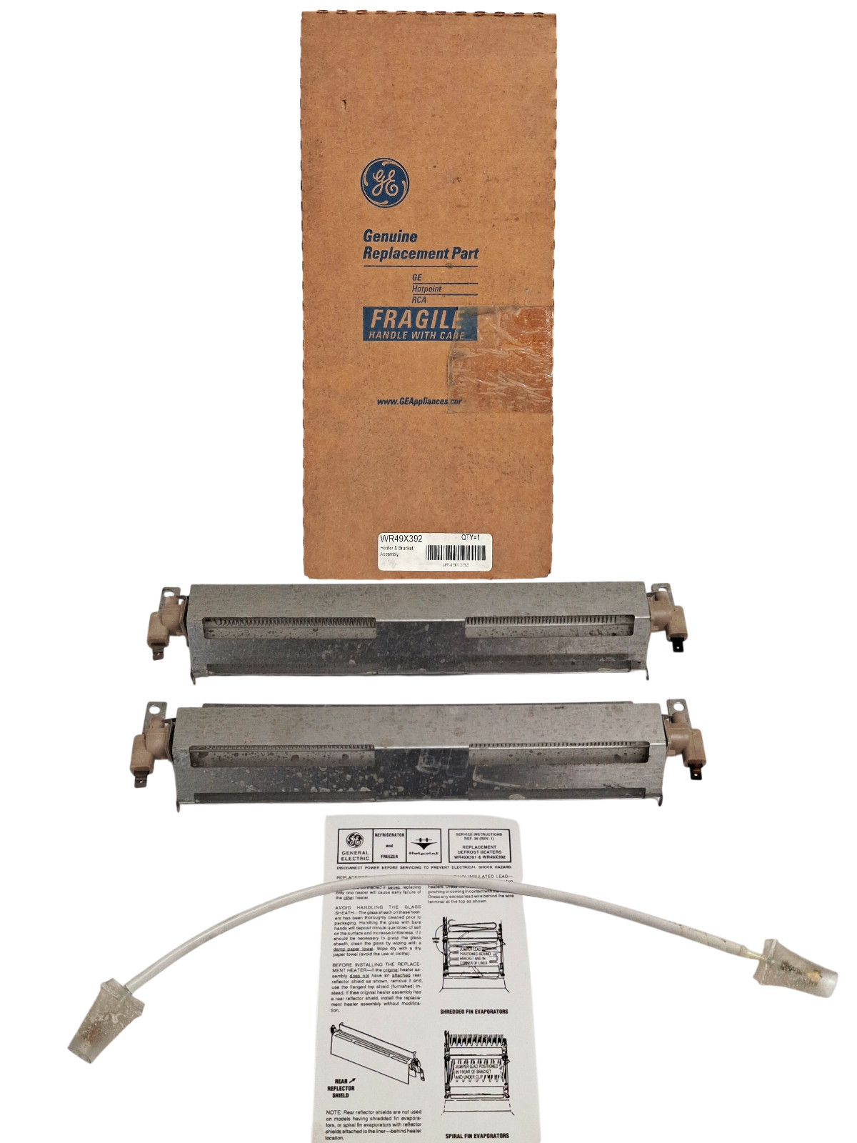 OEM General Electric WR49X392 Refrigerator Defrost Heater & Bracket Kit