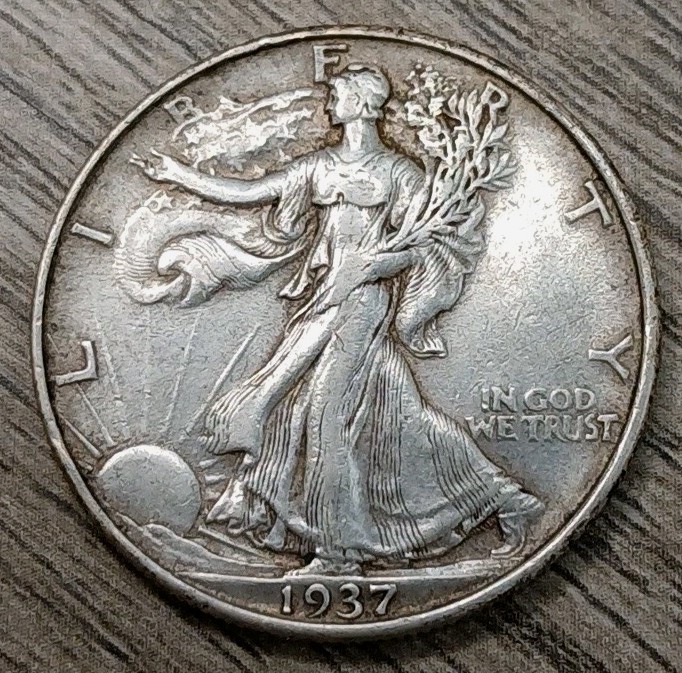 1937-P XF 90% Silver Walking Liberty Half Dollar -  #3