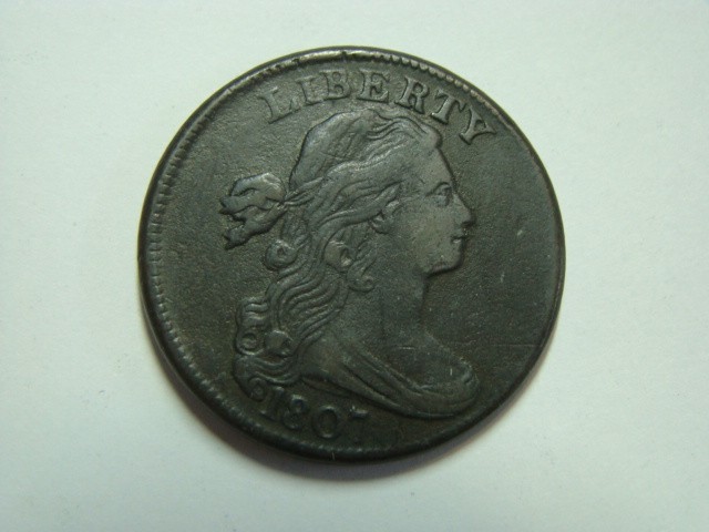 1807 Draped Bust Cent Large Fraction Very Fine Nice 1807 Draped Bust Cent Large Fraction Very Fine Nice