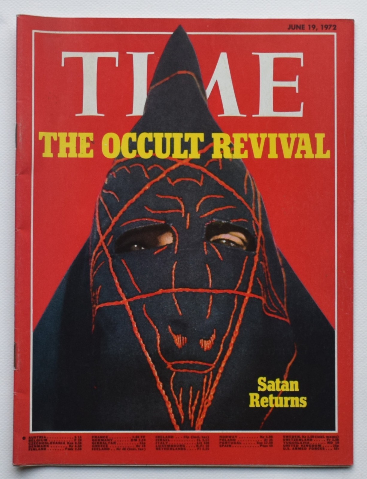 Time Magazine June 19 , 1972 Satan Returns European Edition-Very Rare