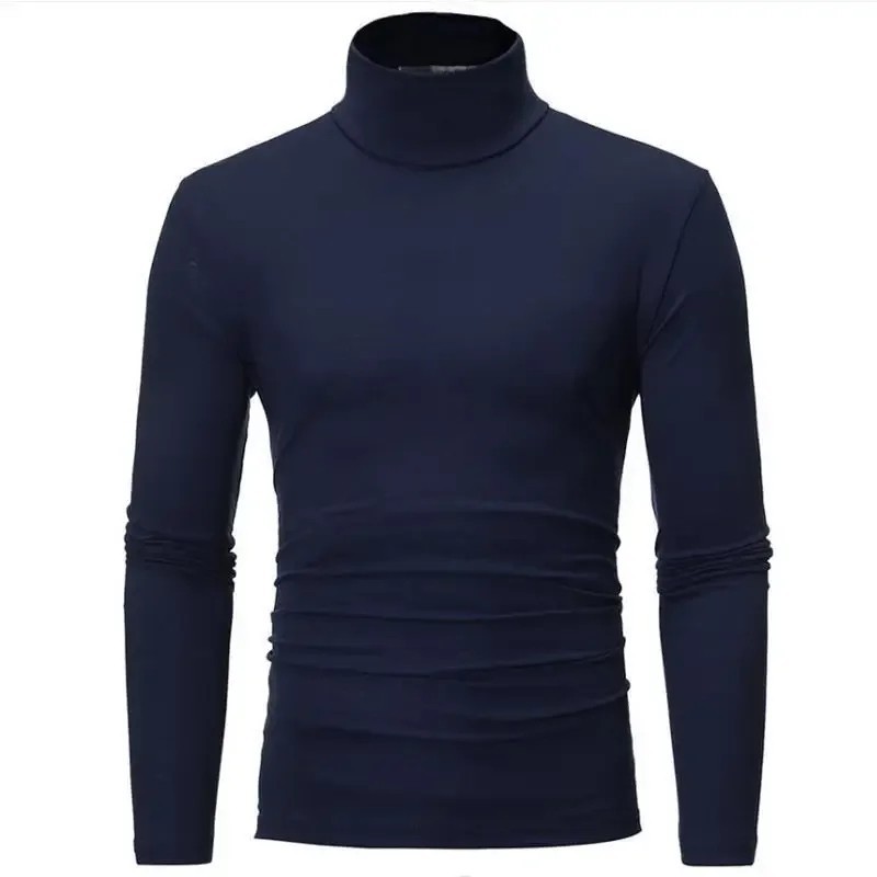 Mens Turtleneck Long Sleeve Shirt - Winter Pullover Sweater for Men