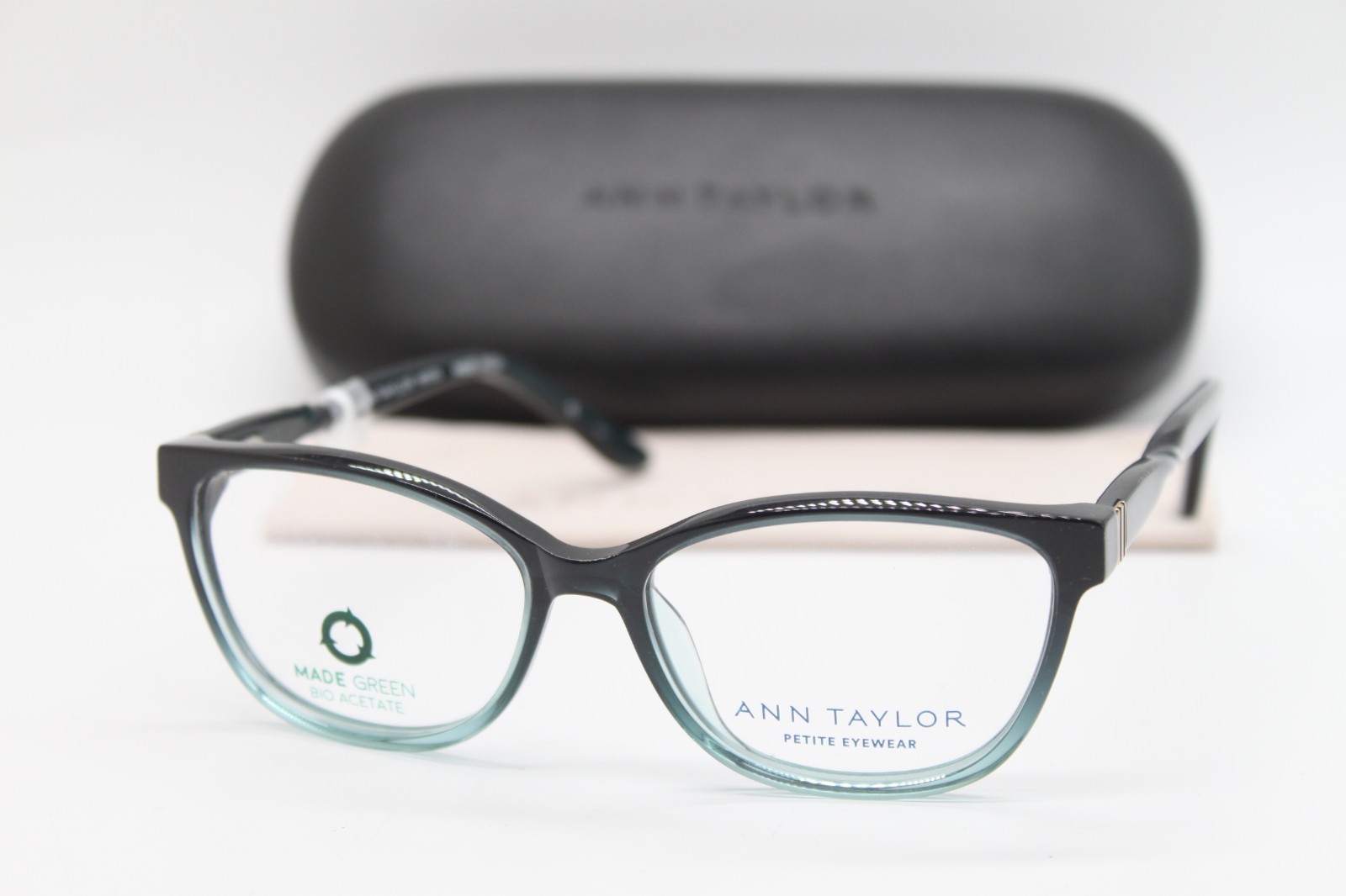 NEW ANN TAYLOR PETITE ATP826 C03 BLACK BLUE AUTHENTIC EYEGLASSES W/CASE 50-14