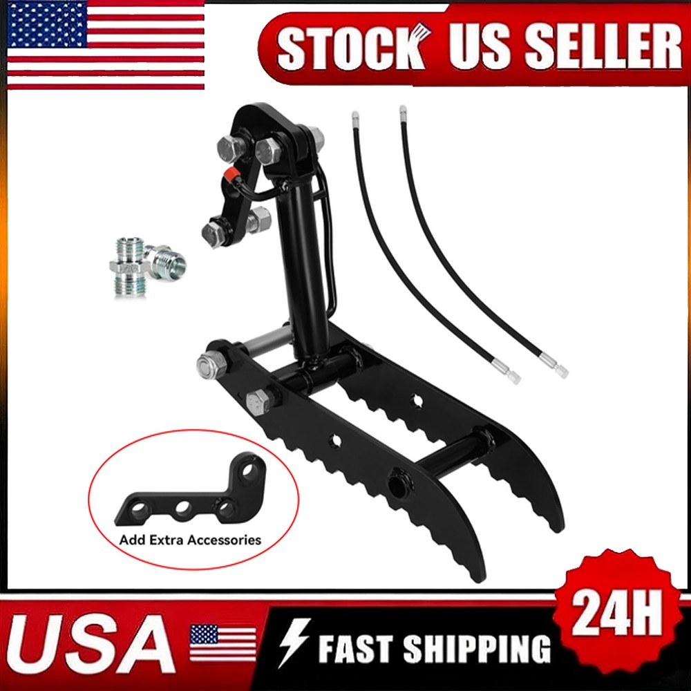 L-Shaped Bracket Hydraulic Thumb Clip For Mini Excavators Attachments 3-Holes