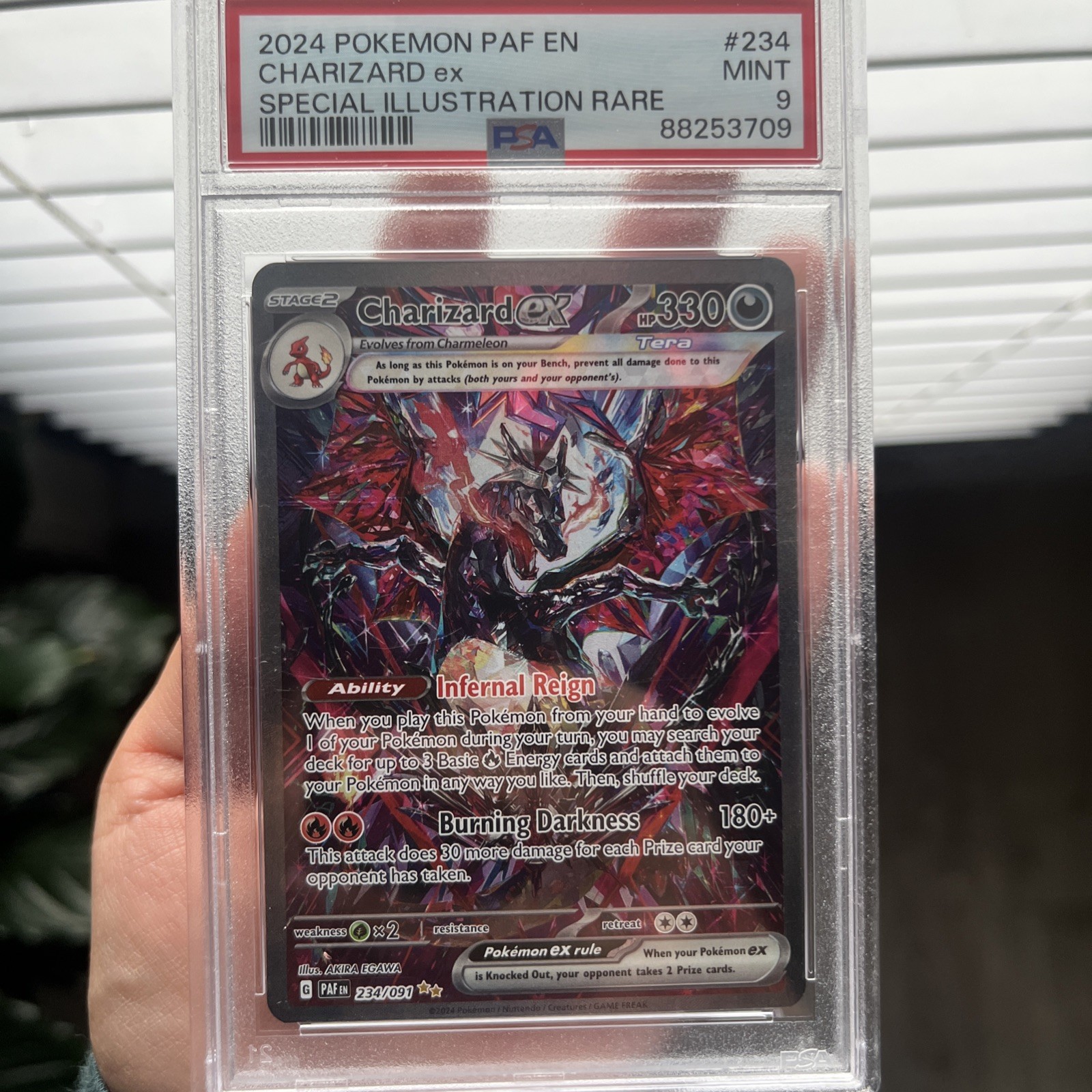 2024 Pokémon Paldean Fates Charizard ex #234/091, PSA 9. 🔥 2024 Pokémon Paldean Fates Charizard ex #234/091, PSA 9. 🔥