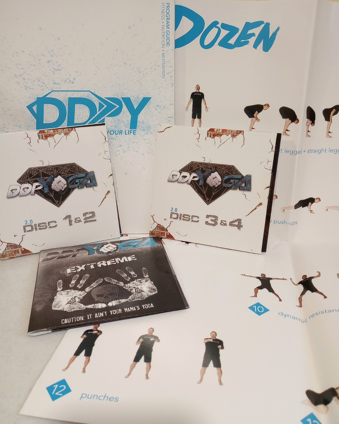 DDP Yoga Diamond Dallas Page 2.0 Set Disc 1-4 + DDP Yoga Extreme DVD + Book, etc