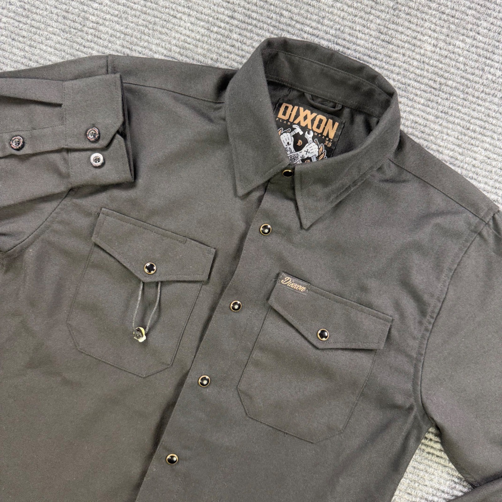 NWOT Dixxon Flannel Co Outlaw Work Shirt Black D-Tech Snap Front Long Sleeve XS NWOT Dixxon Flannel Co Outlaw Work Shirt Black D-Tech Snap Front Long Sleeve XS
