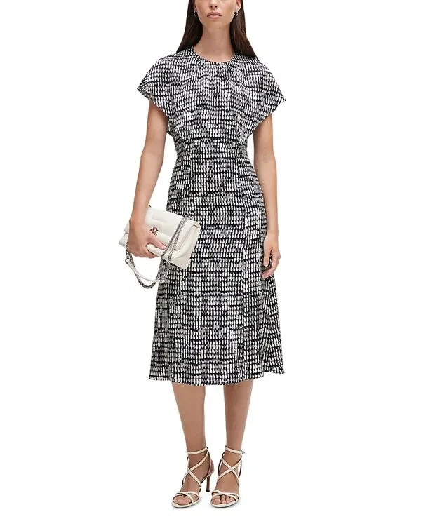 Boss Domicia Printed Draped Sleeve Dress MSRP $ 645