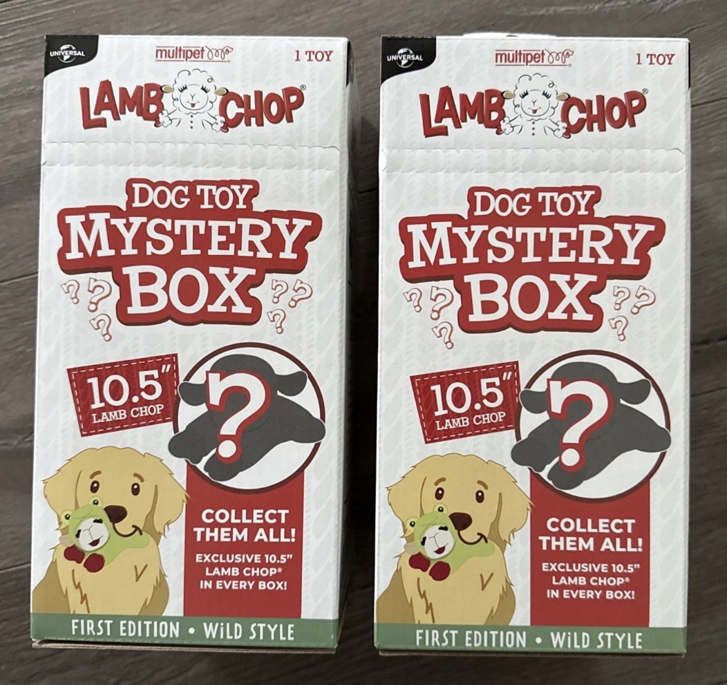 2 Multipet Lamb Chop Mystery Box Wild Style First Edition Plush Dog Toy 10.5 in 2 Multipet Lamb Chop Mystery Box Wild Style First Edition Plush Dog Toy 10.5 in