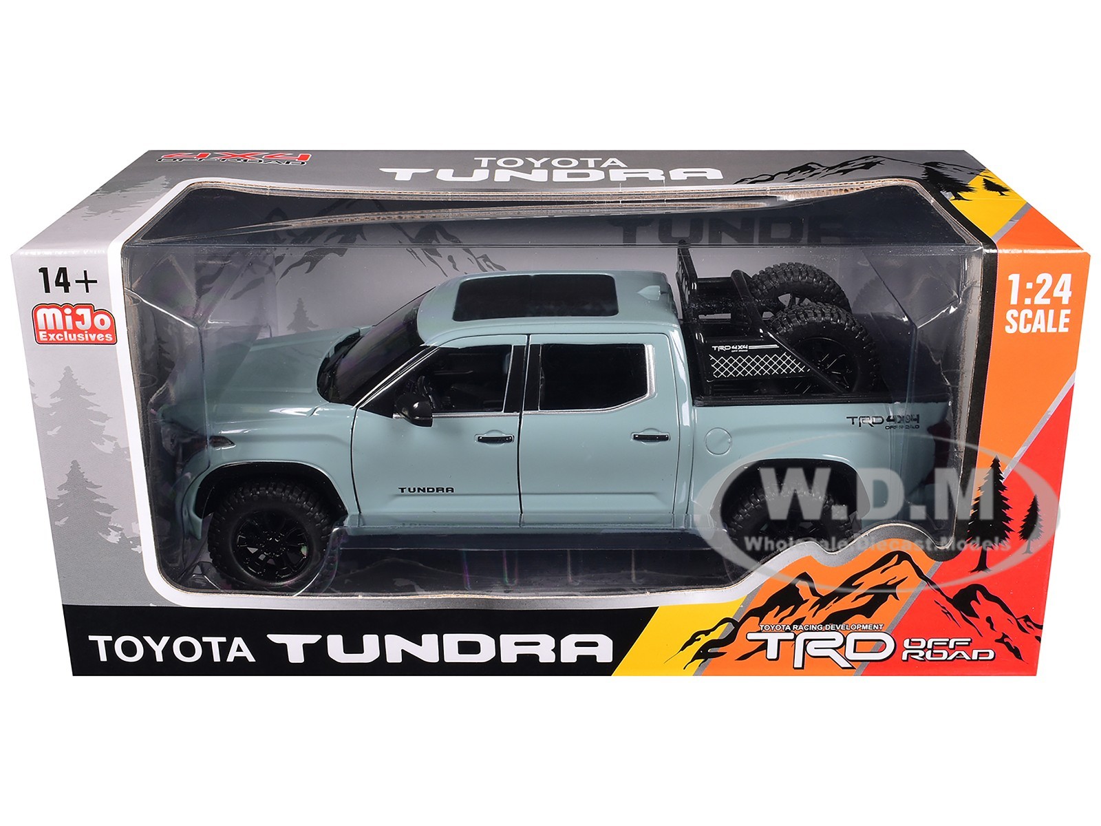 2023 TOYOTA TUNDRA TRD 4X4 PICKUP LUNAR ROCK GRAY W/WHEEL RACK 1/24 H08555R