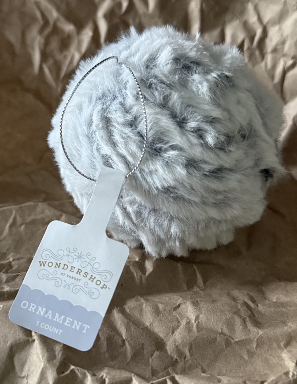 Christmas Gray Furry Ball Ornament - Wondershop