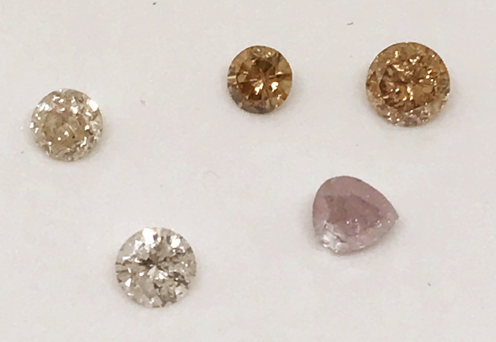 Natural 1.25ctw Loose Diamonds Pink Brown White Pear Round New Jewelry Natural 1.25ctw Loose Diamonds Pink Brown White Pear Round New Jewelry