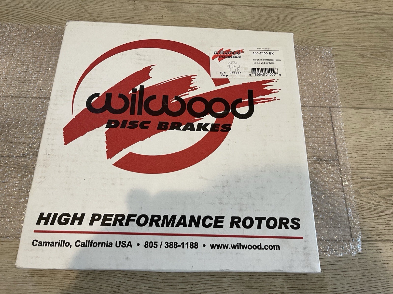 Wilwood Brakes 160-7100-BK —— 160 7100 Bk Brake Rotor Wilwood Brakes 160-7100-BK —— 160 7100 Bk Brake Rotor