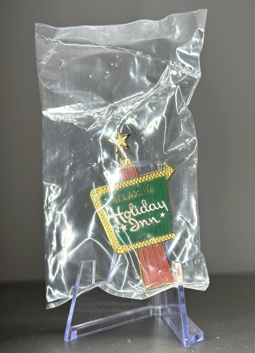 New Vintage Relax It's Holiday Inn Hotel Hat Lapel Pin 1990s Original Packaging New Vintage Relax It's Holiday Inn Hotel Hat Lapel Pin 1990s Original Packaging