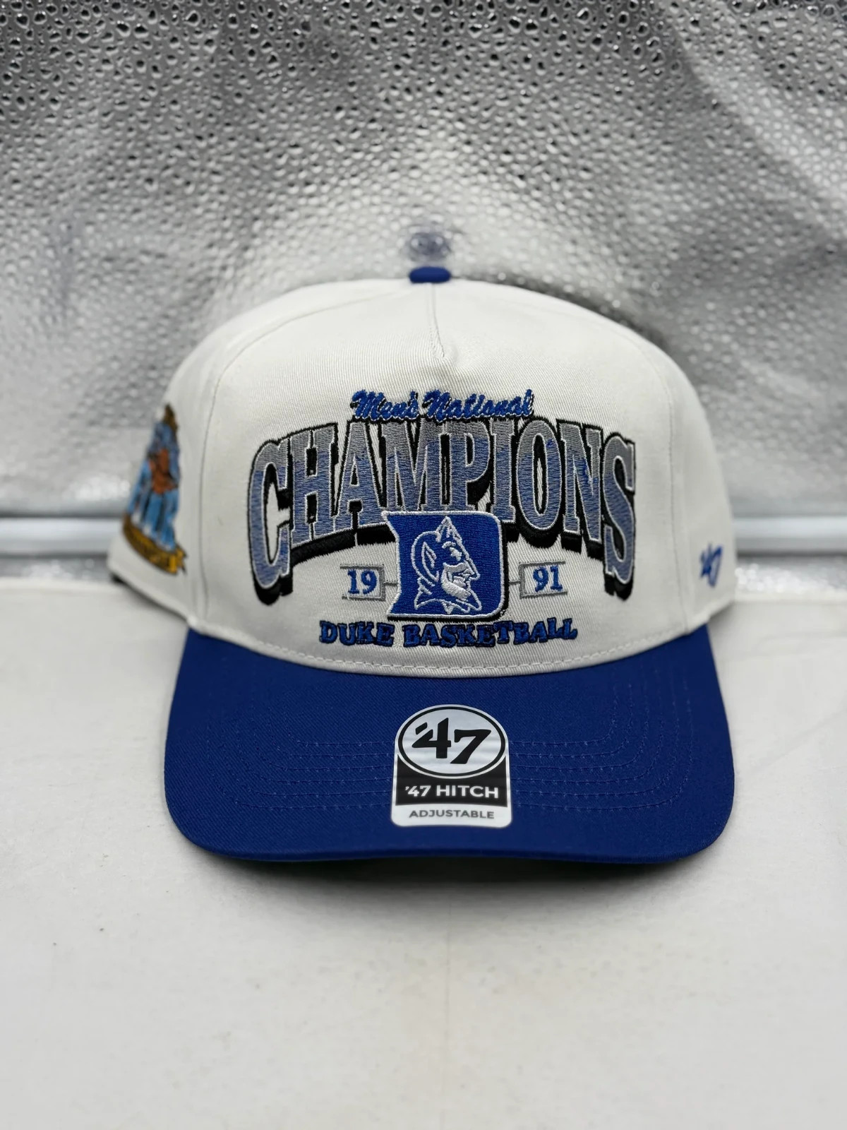 Duke Blue Devils NCAA '47 Champs Off White TT Hitch Adjustable Snapback Hat Duke Blue Devils NCAA '47 Champs Off White TT Hitch Adjustable Snapback Hat