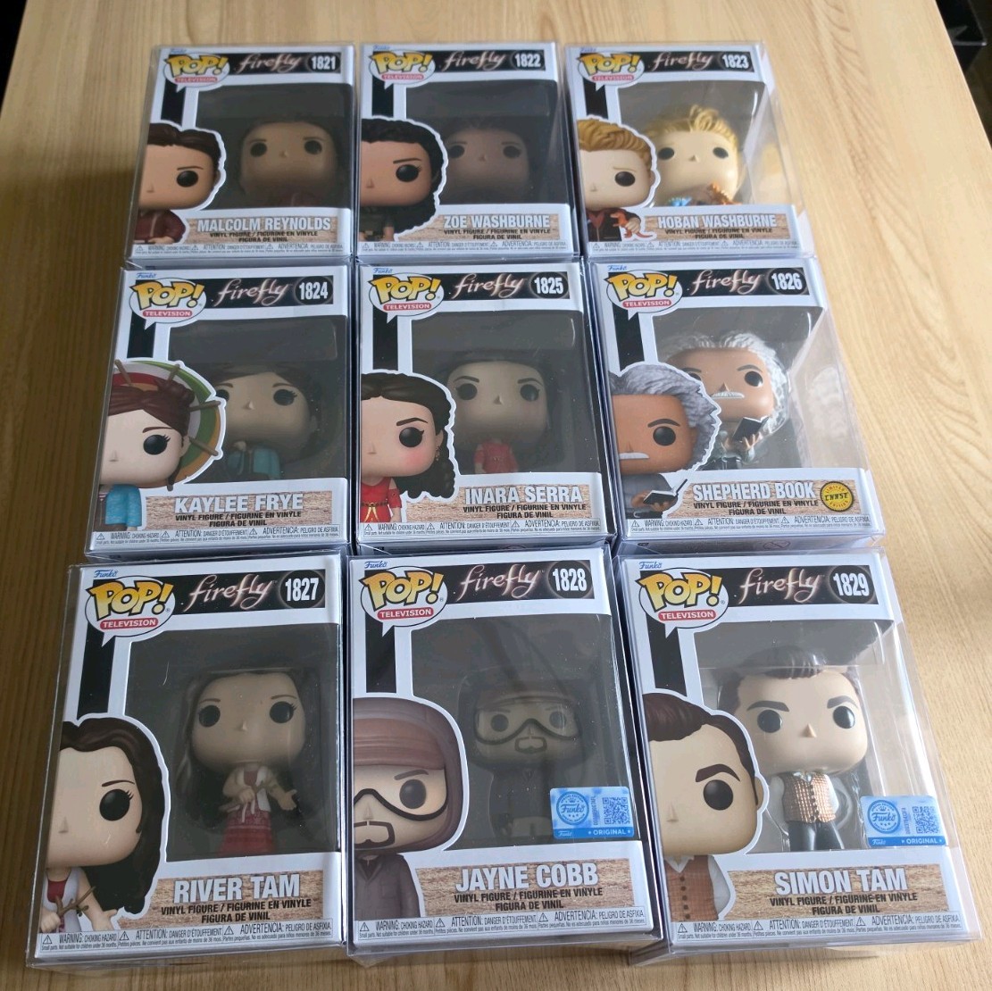 Funko Firefly Serenity COMPLETE SET w/ CHASE & PROTECTORS (Malcolm River & more) Funko Firefly Serenity COMPLETE SET w/ CHASE & PROTECTORS (Malcolm River & more)
