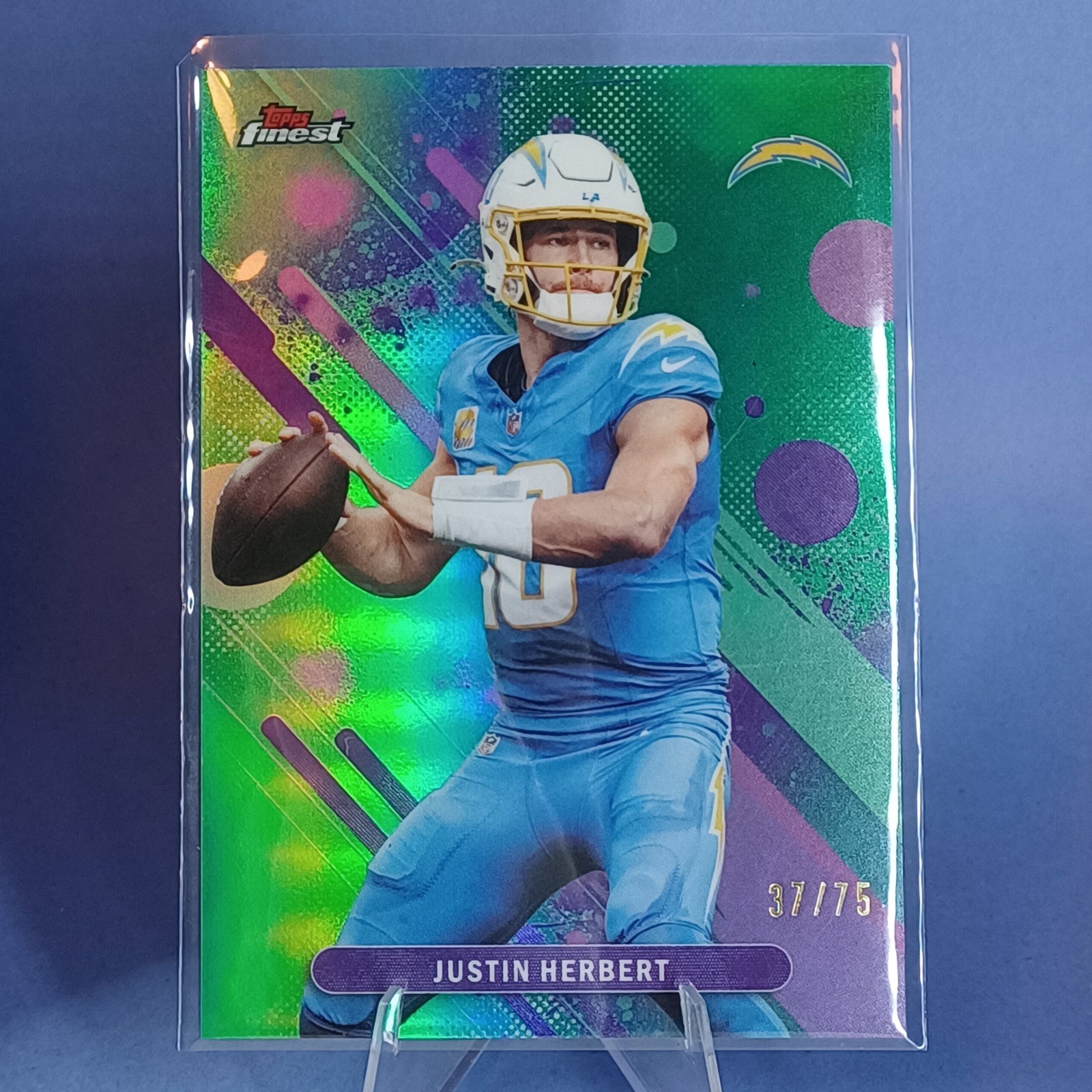 Justin Herbert Green Refractor /75 2025 Topps Finest #59 *6 Photos