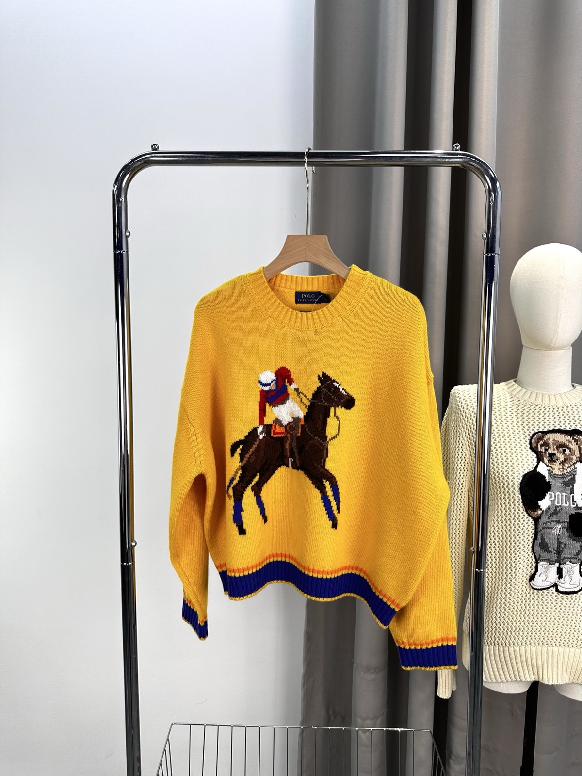 Polo Ralph Lauren Polo Bear Knit cotton Sweater YELLOW PONY WOMEN\'S M Polo Ralph Lauren Polo Bear Knit cotton Sweater YELLOW PONY WOMEN\'S M