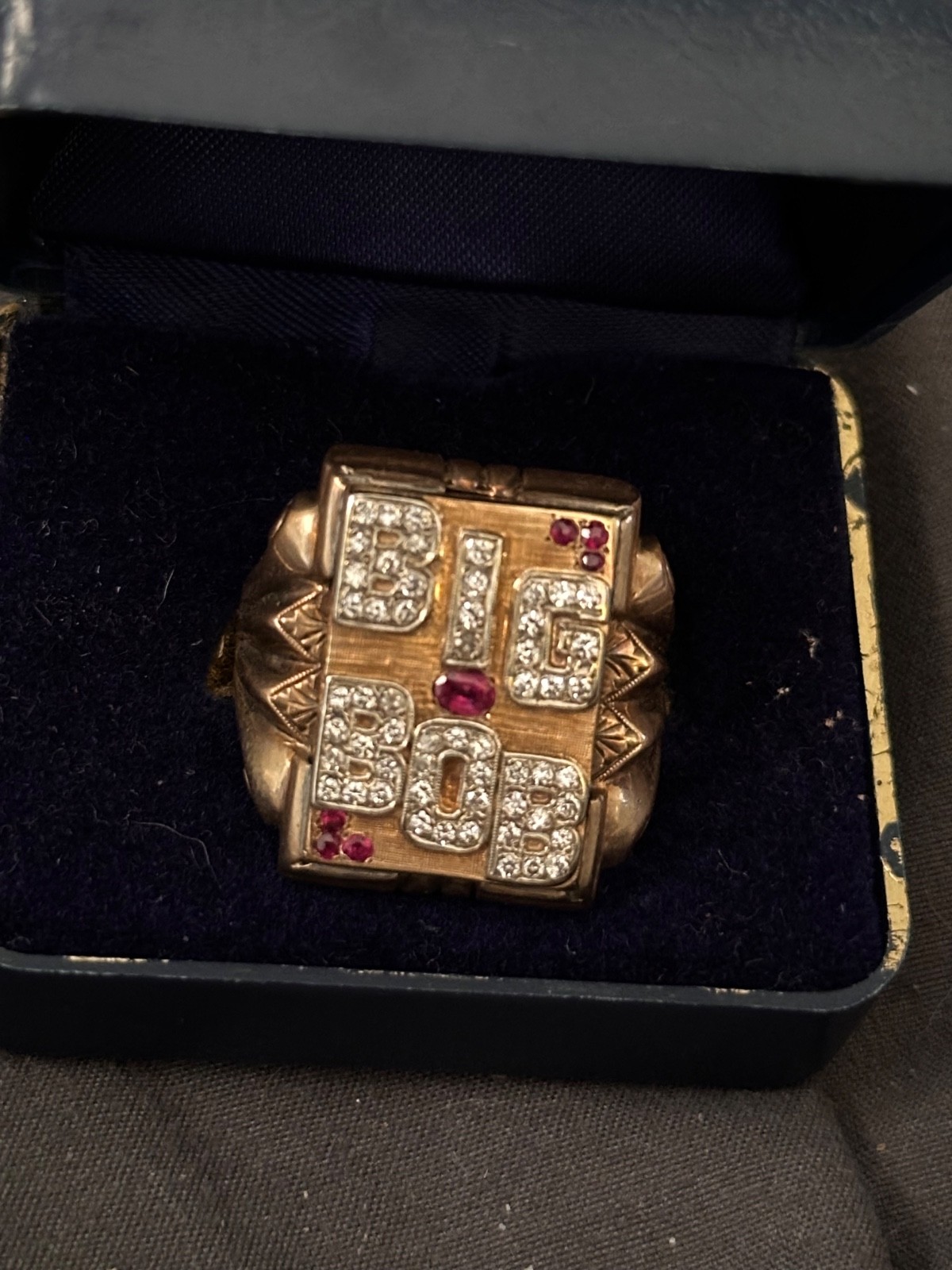vintage 10k gold with rubys and diamonds “Big Bob”