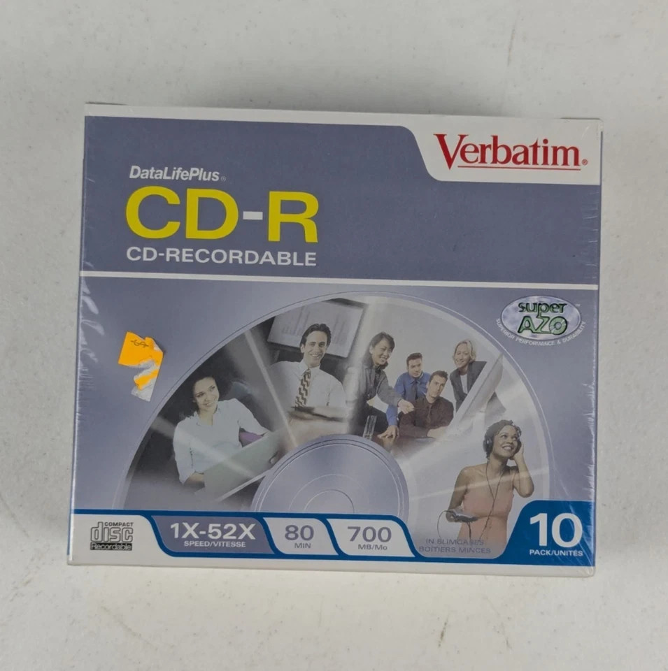 VERBATIM CD-R 1X-52X 80 MINUTE 700MB SLIM CASE 10 PACK VERBATIM CD-R 1X-52X 80 MINUTE 700MB SLIM CASE 10 PACK