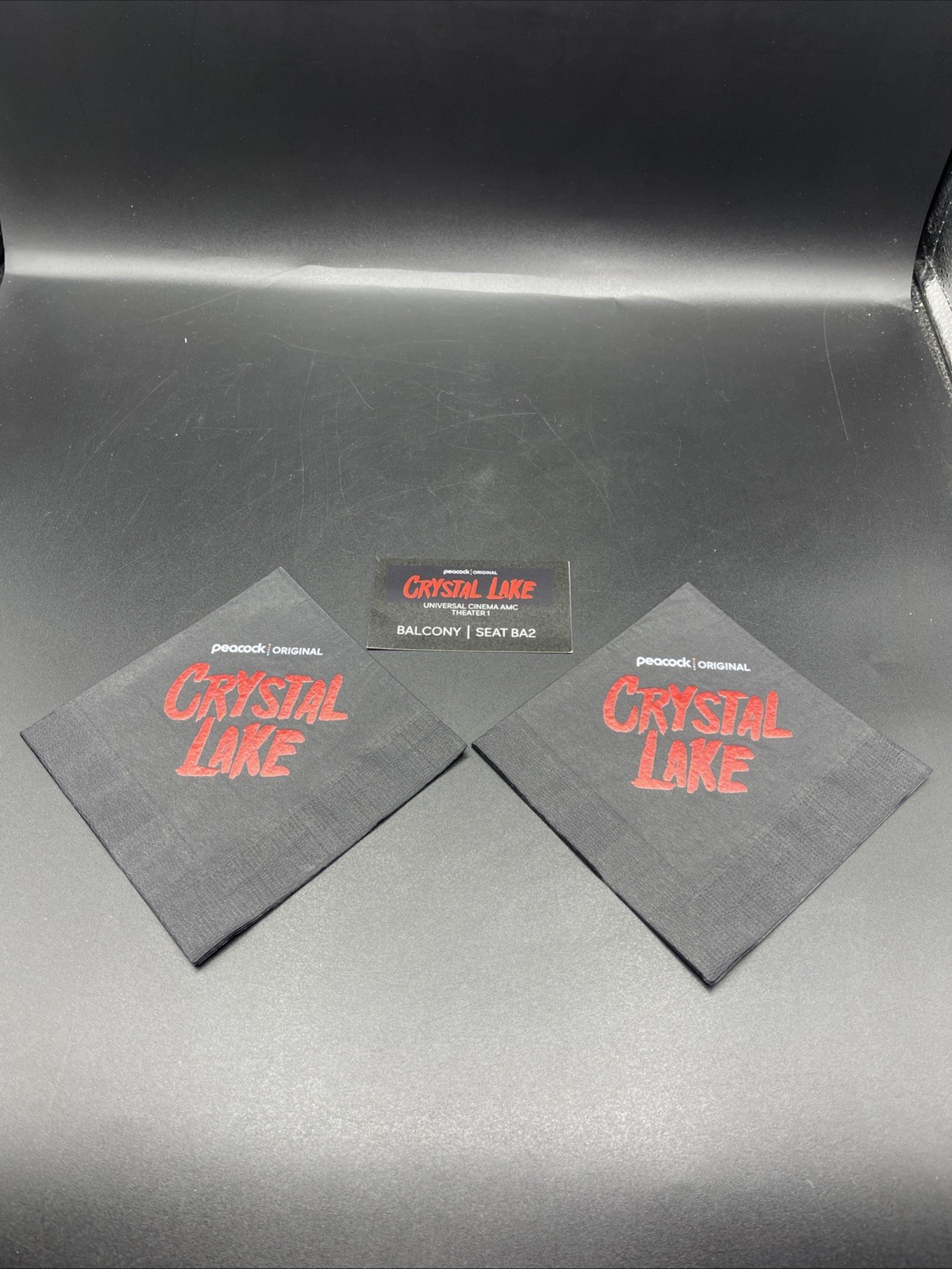 Crystal Lake (2026) Peacock TV Series Premiere Ticket & Napkins