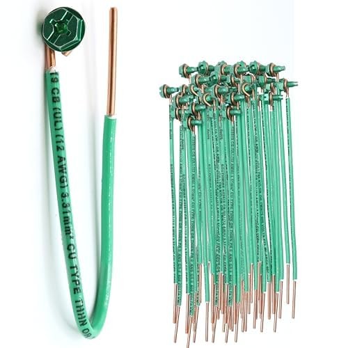 (50 Pack) 12 AWG Solid Copper Ground Wire with Green Ground Screws – 6.5 (50 Pack) 12 AWG Solid Copper Ground Wire with Green Ground Screws – 6.5