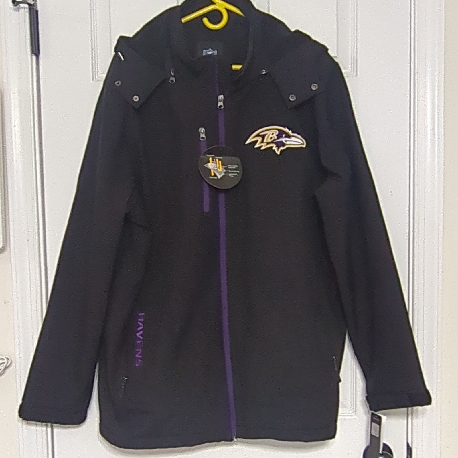 NFL Baltimore Ravens Full Zip Hooded Jacket Black/Purple Size XL