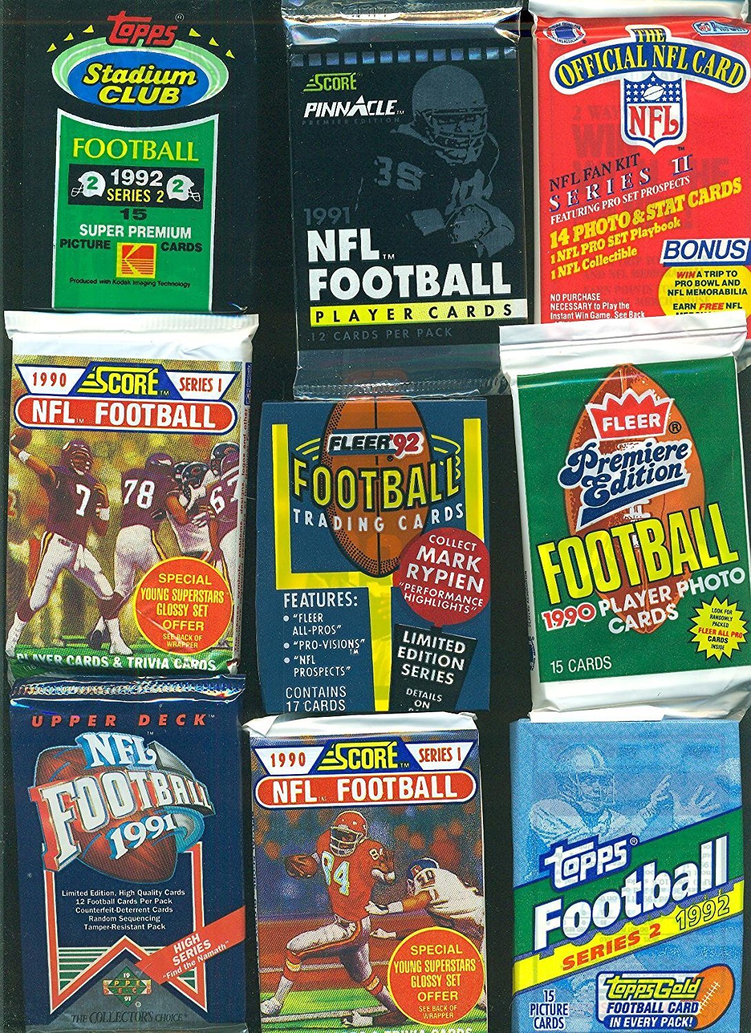  100 OLD FOOTBALL CARDS ~ SEALED WAX SALE WAREHOUSE FIND INCLUDES TOPPS PACK