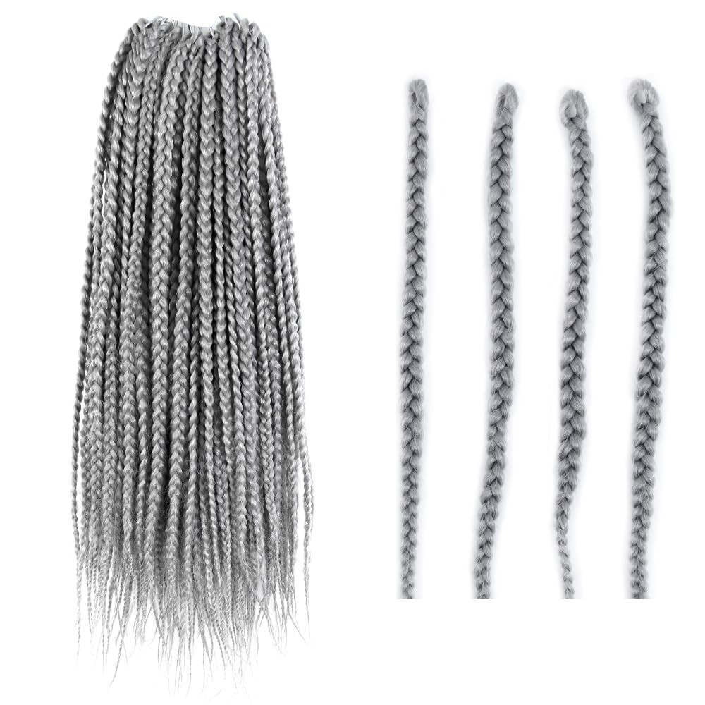 BOHOBABE Gray Box Braids Crochet Hair 14 Inch 8 Packs