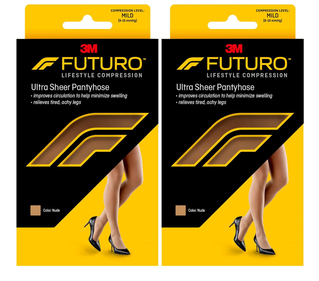 Futuro Ultra Sheer Pantyhose for Women Large Size Mild Compression 2 Pack Futuro Ultra Sheer Pantyhose for Women Large Size Mild Compression 2 Pack
