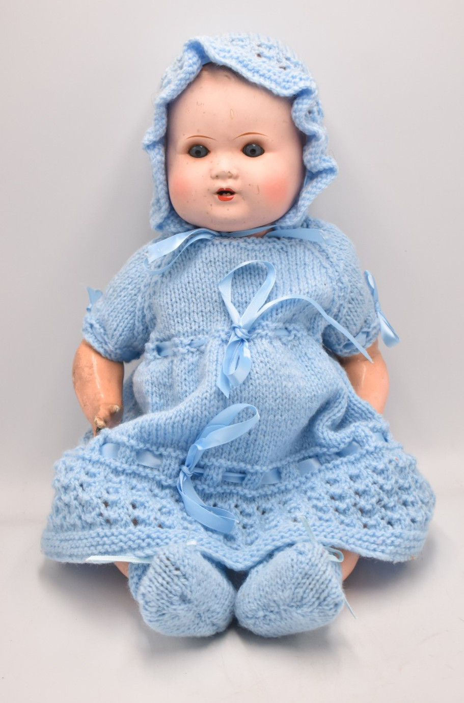 Antique 1930s AS Germany Bisque Head Doll Sleepy Eyes Composition Body 44cm