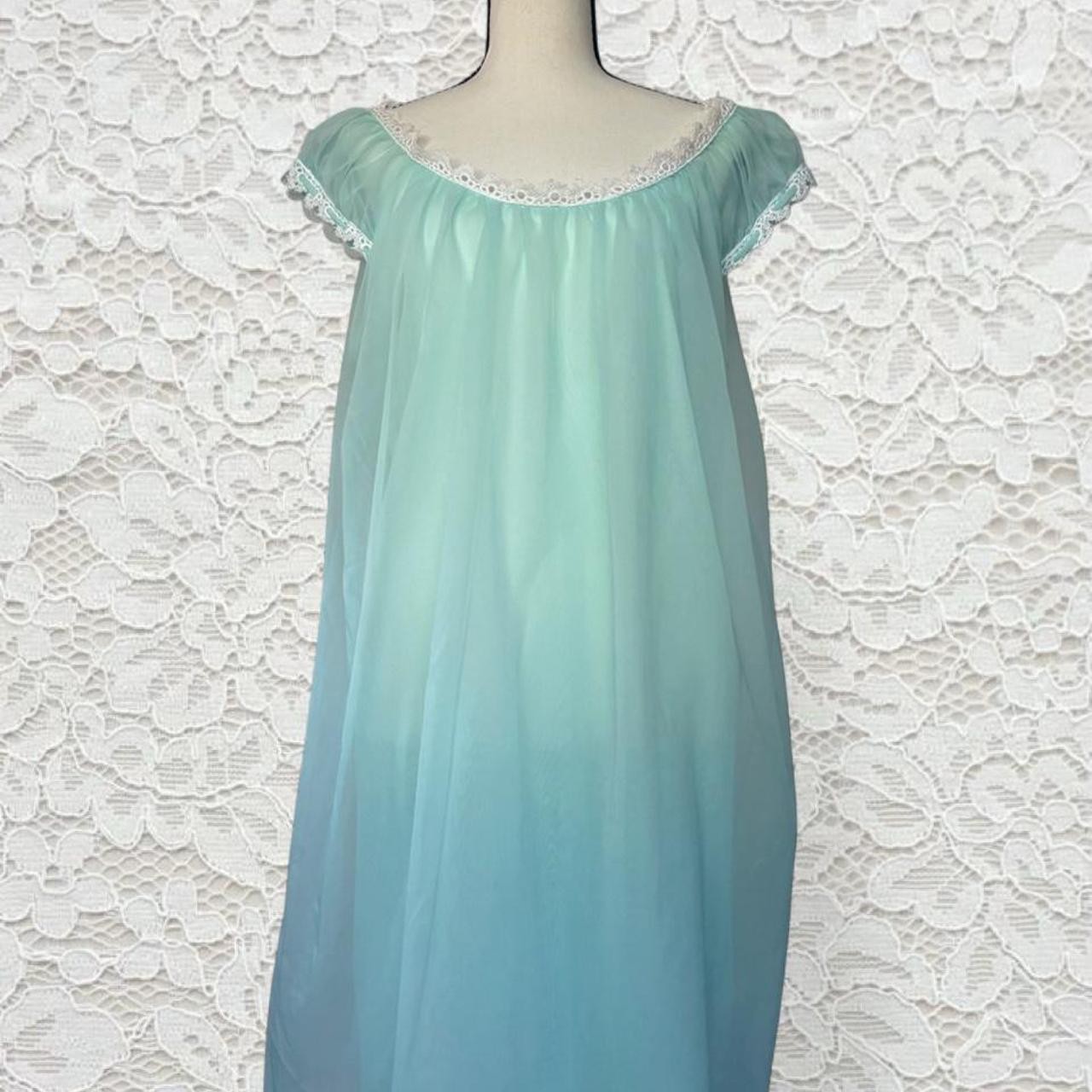 Dorsay Vintage 1960s Babydoll sheer blue nightgown with white lace trim Dorsay Vintage 1960s Babydoll sheer blue nightgown with white lace trim