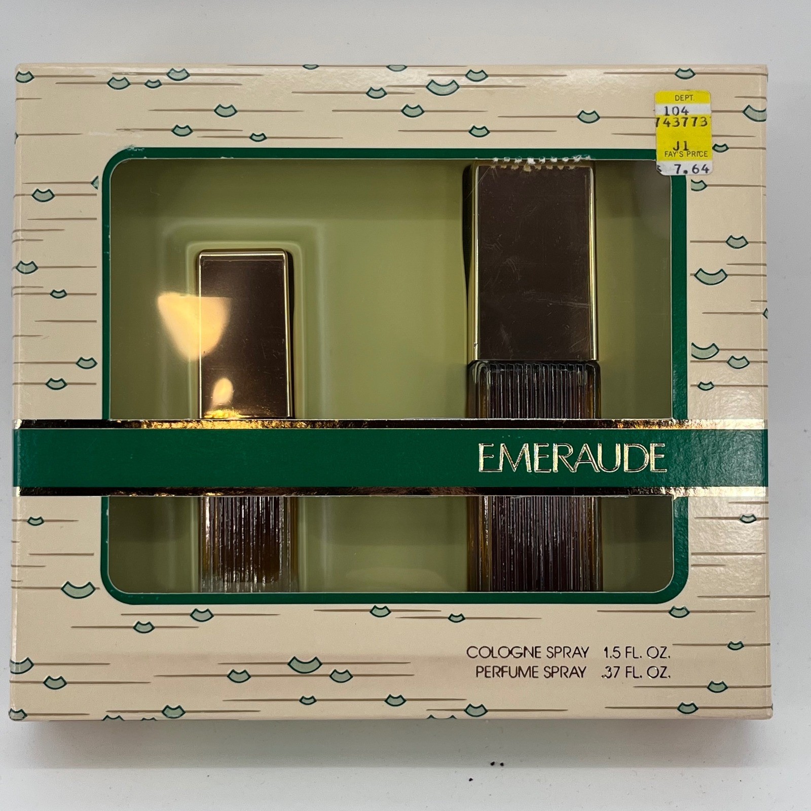 Vintage Coty Emeraude Fragrance Gift Set 1.5oz Cologne & .37oz Perfume Spray New Vintage Coty Emeraude Fragrance Gift Set 1.5oz Cologne & .37oz Perfume Spray New