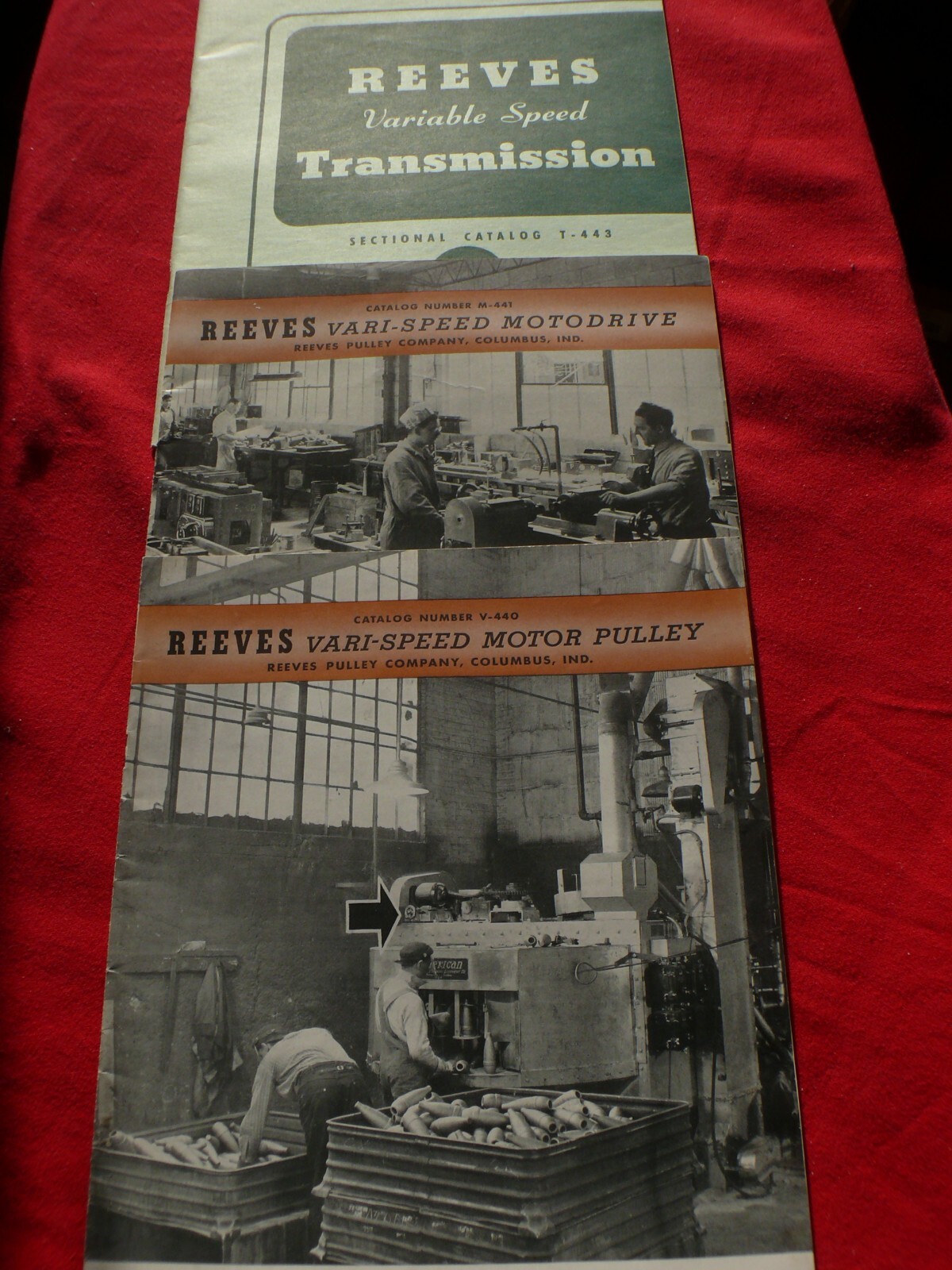 REEVES PULLEY CO 3 OLD CATALOGS Variable Speed Transmission Vari-Speed MotoDrive