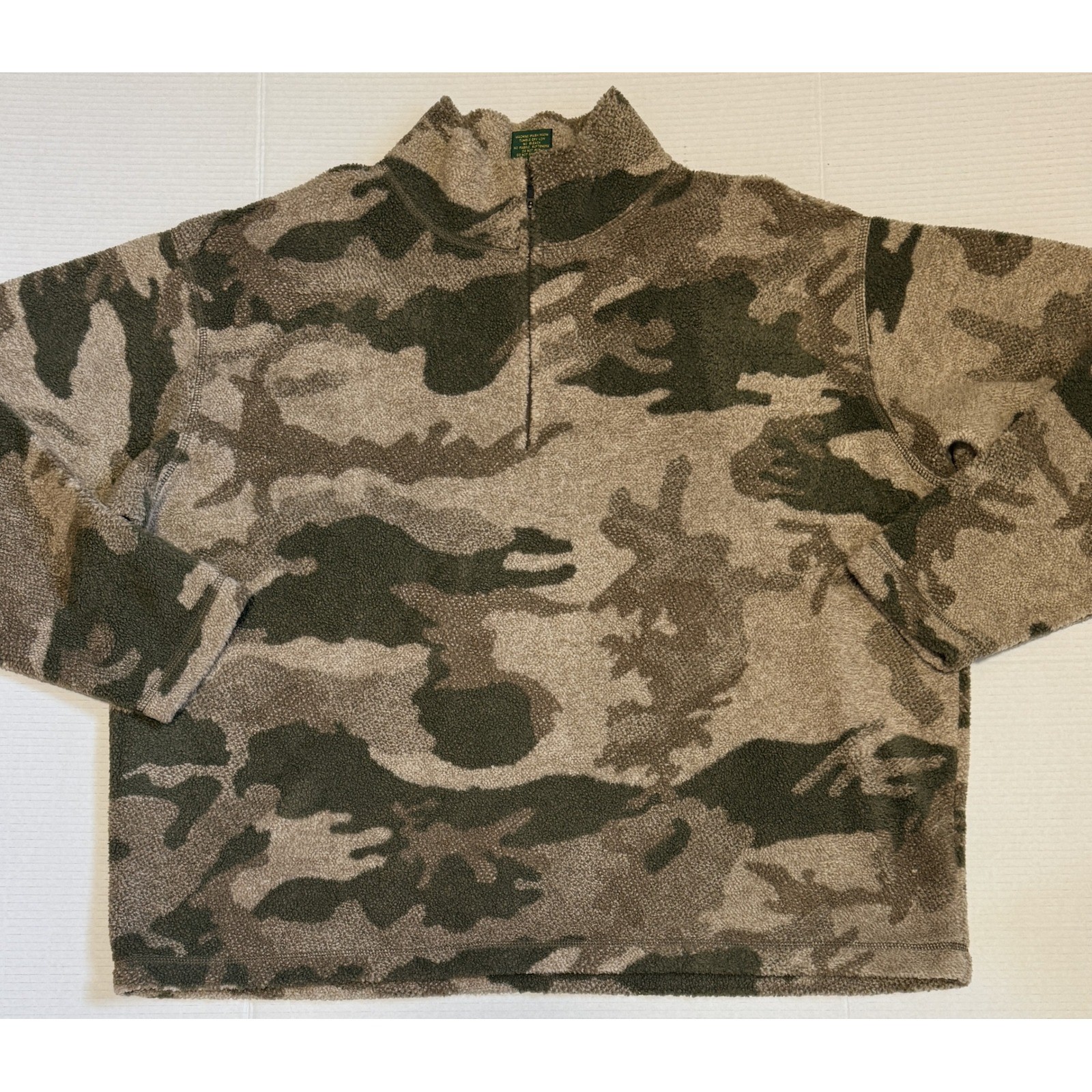 CABELA\'S - Men\'s Camo Sherpa Berber Fleece 1/4 Zip Hunting Pullover Jacket - 2XL